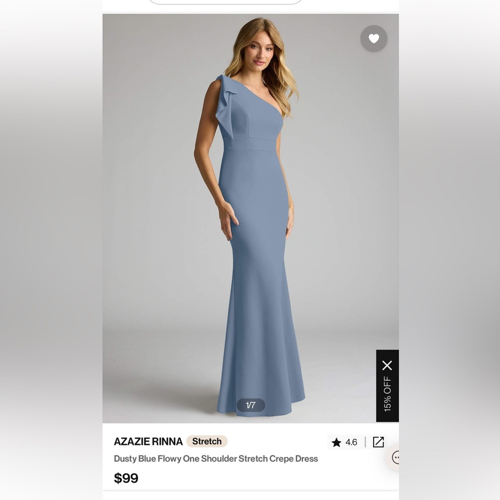 Azazi Rinna Dusty Blue Bridesmaid Dress